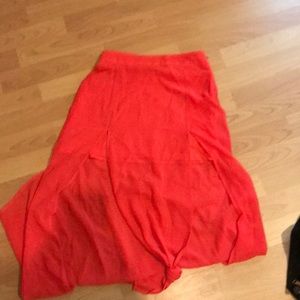 Coral maxi skirt